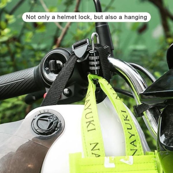 Motorcycle Helmet Anti-Theft Lock Fixed Helmet Combination Padlock, Color: Black - Image 8