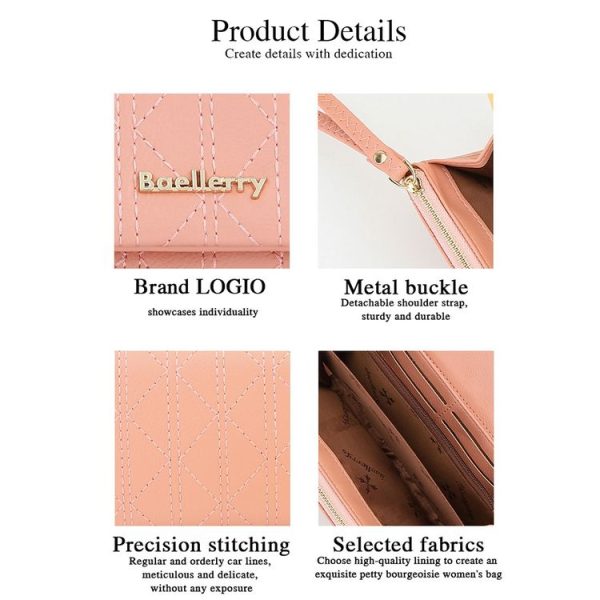 Baellerry N8918 Ladies Long Large Capacity Wallet Magnetic Buckle Clutch Phone Bag (Brown) - Image 3