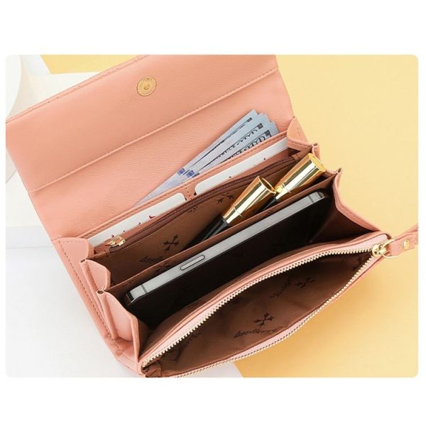 Baellerry N8918 Ladies Long Large Capacity Wallet Magnetic Buckle Clutch Phone Bag (Brown) - Image 6