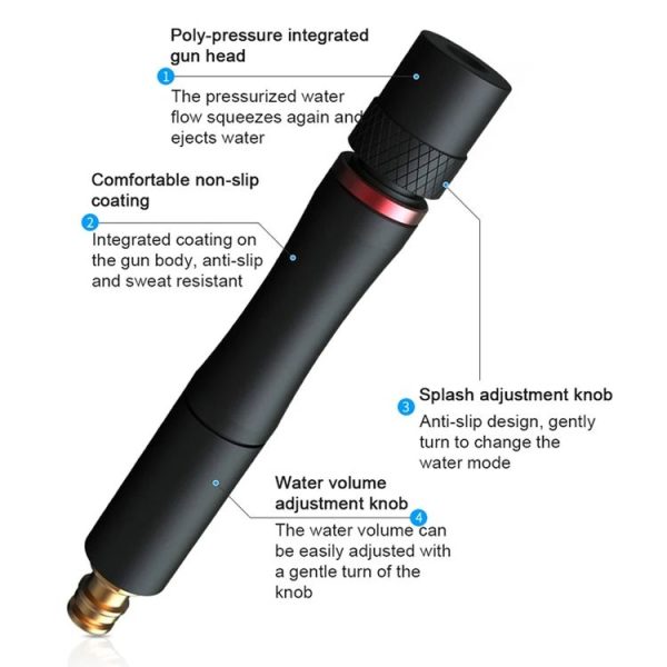 Straight Car Wash Watering Sprinkler High Pressure Garden Irrigation (Black) - Image 4