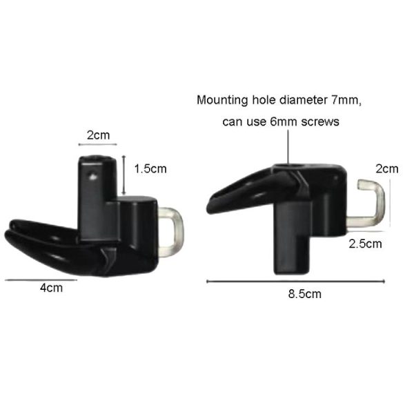 Bullhead Helmet Lock Hooks Front Universal No-Punch Motorcycle Bike Storage Hook (Black) - Image 2