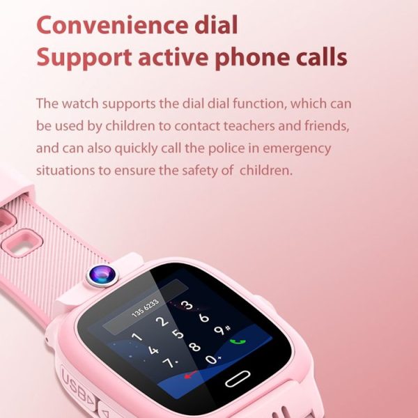 Y36 1.44-inch 4G Video Call Waterproof Smart Children Phone Watch with SOS Function (Pink) - Image 8