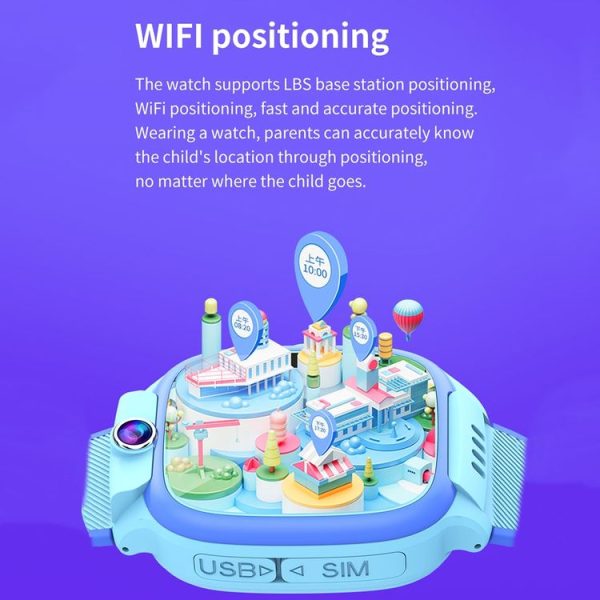 Y36 1.44-inch 4G Video Call Waterproof Smart Children Phone Watch with SOS Function (Pink) - Image 9