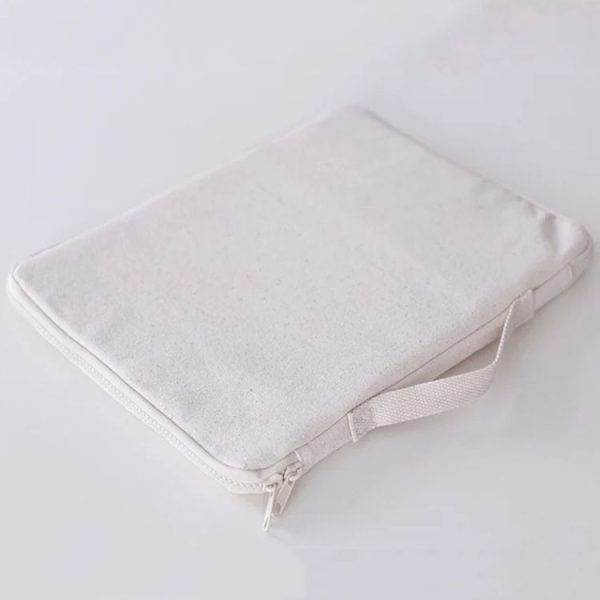 Children Canvas Paintbrush Storage Bag Crayon Organizer Drawing Board Pouch Without Stationeries (Beige)