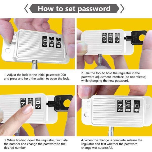 Children Window Safety Lock Limited Positioning Password Refrigerator Lock (White) - Image 10