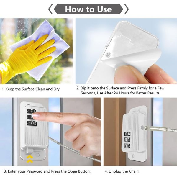 Children Window Safety Lock Limited Positioning Password Refrigerator Lock (White) - Image 11