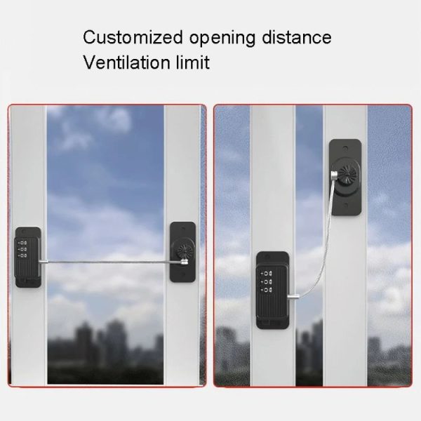 Children Window Safety Lock Limited Positioning Password Refrigerator Lock (White) - Image 9