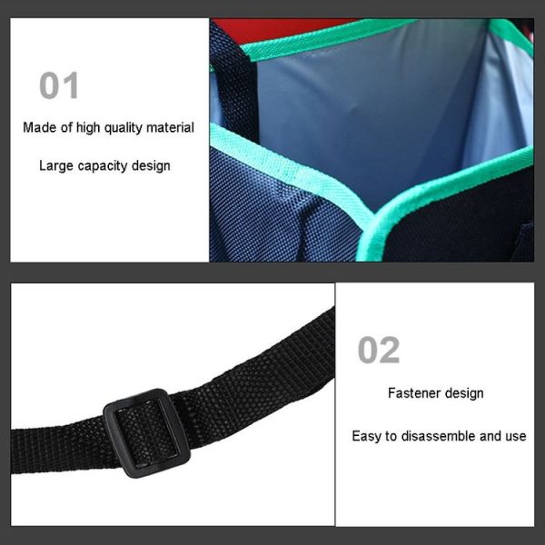 Car Seatback Trash Can Automotive Multifunctional Storage Organizer, Style: Black Red Edge - Image 4