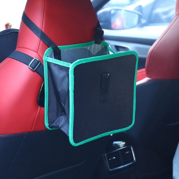 Car Seatback Trash Can Automotive Multifunctional Storage Organizer, Style: Black Red Edge - Image 6