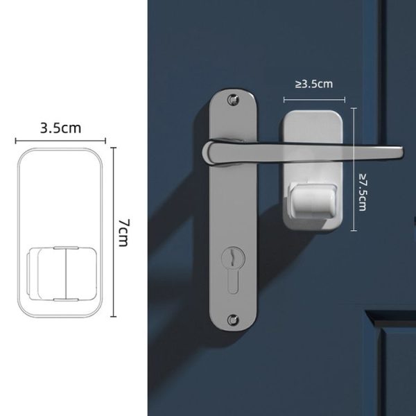 Children Safe Lock Door Handle Fixed Anti-Opening Lock (White) - Image 3