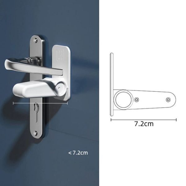 Children Safe Lock Door Handle Fixed Anti-Opening Lock (White) - Image 4