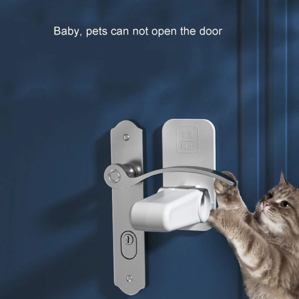 Children Safe Lock Door Handle Fixed Anti-Opening Lock (White) - Image 9