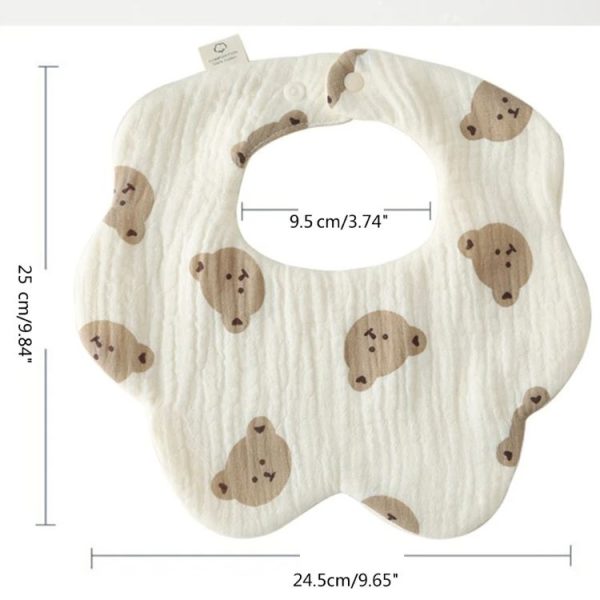 Pure Cotton 6-layer Seersucker Bib Baby Saliva Napkin Newborn Toddler Soft Burp Cloth, Style: Little Tiger - Image 6