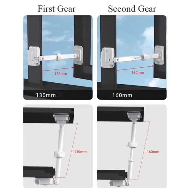 Window Limator Lock Children Safety Lock Anti-Theft Window Lock (White) - Image 8