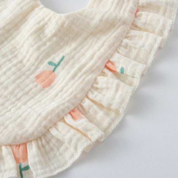 Baby Feeding Bib Ruffle Infants Saliva Towel Soft Cotton Burp Cloth, Style: Yellow Lemon - Image 5