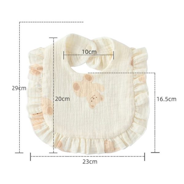 Baby Feeding Bib Ruffle Infants Saliva Towel Soft Cotton Burp Cloth, Style: Yellow Lemon - Image 7
