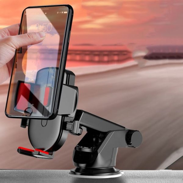 Air Vent Model Car Cell Phone Telescopic Holder Universal Automobile Navigation Bracket (Black) - Image 2
