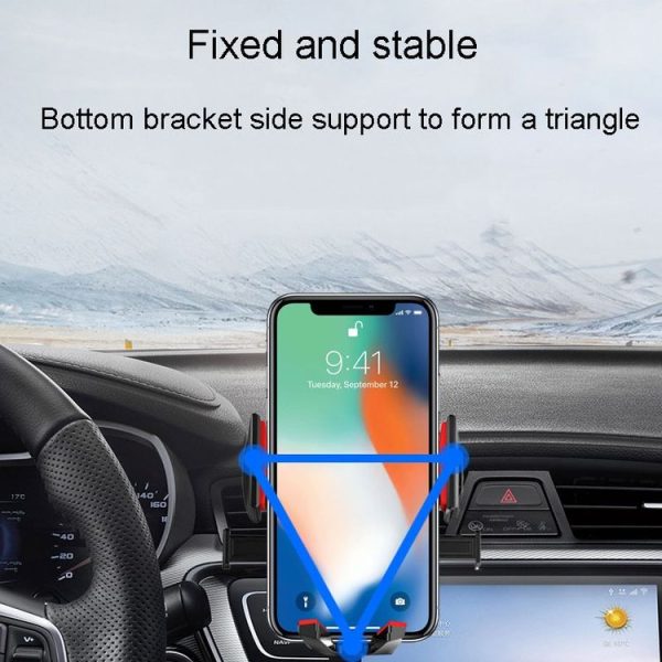 Air Vent Model Car Cell Phone Telescopic Holder Universal Automobile Navigation Bracket (Black) - Image 8