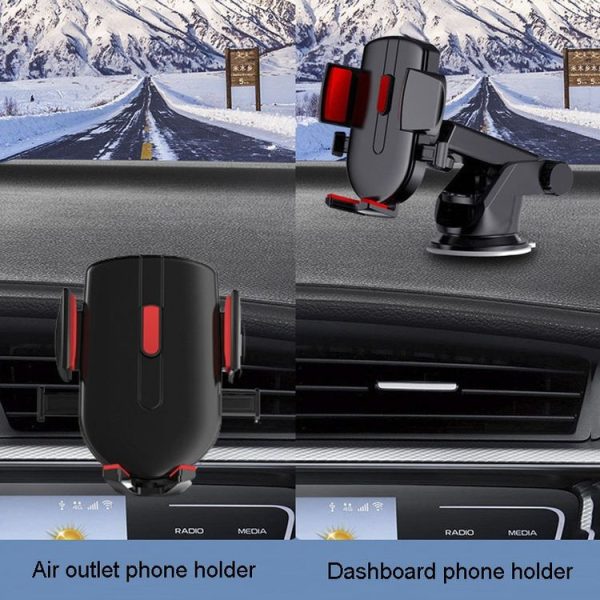Air Vent Model Car Cell Phone Telescopic Holder Universal Automobile Navigation Bracket (Black) - Image 9