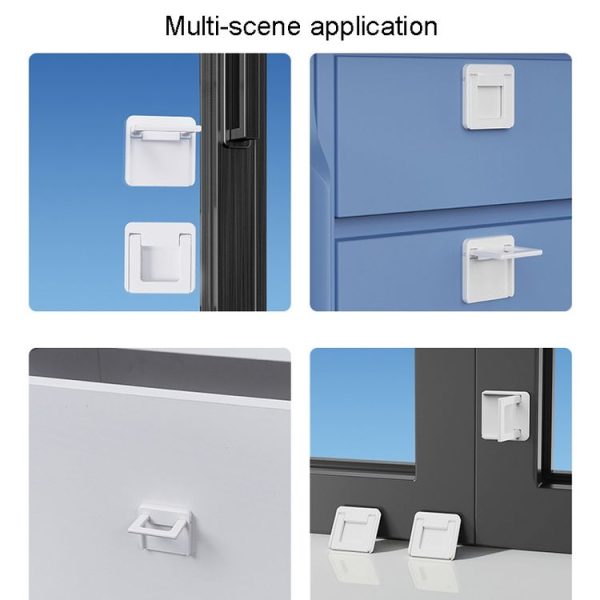 Children Protective Window Lock Flat Movement Doors Drawers Lock Cabinet Door Handle (White) - Image 11
