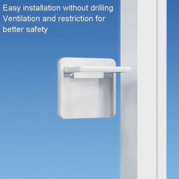 Children Protective Window Lock Flat Movement Doors Drawers Lock Cabinet Door Handle (White) - Image 6