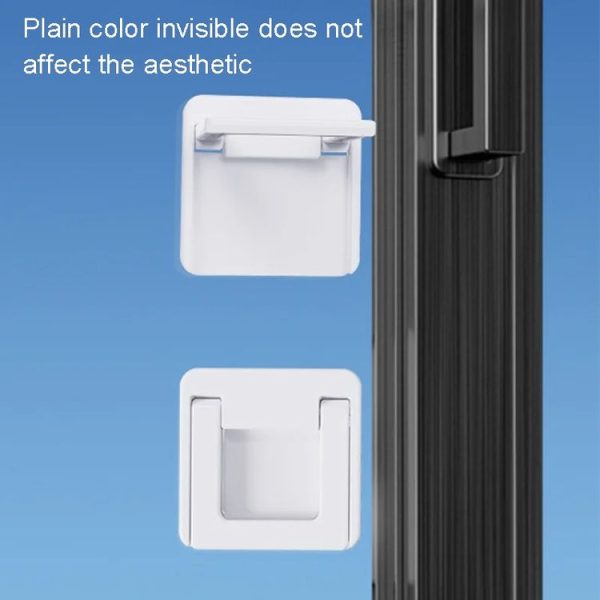 Children Protective Window Lock Flat Movement Doors Drawers Lock Cabinet Door Handle (White) - Image 7