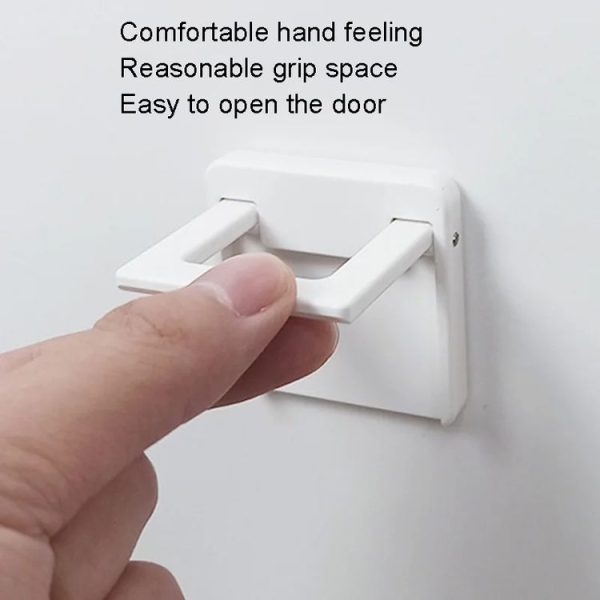 Children Protective Window Lock Flat Movement Doors Drawers Lock Cabinet Door Handle (White) - Image 9