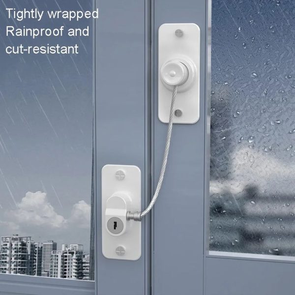 Multifunctional Children Window Safety Lock With Key Refrigerator Cabinet Lock Dual Purpose Limator (White) - Image 10