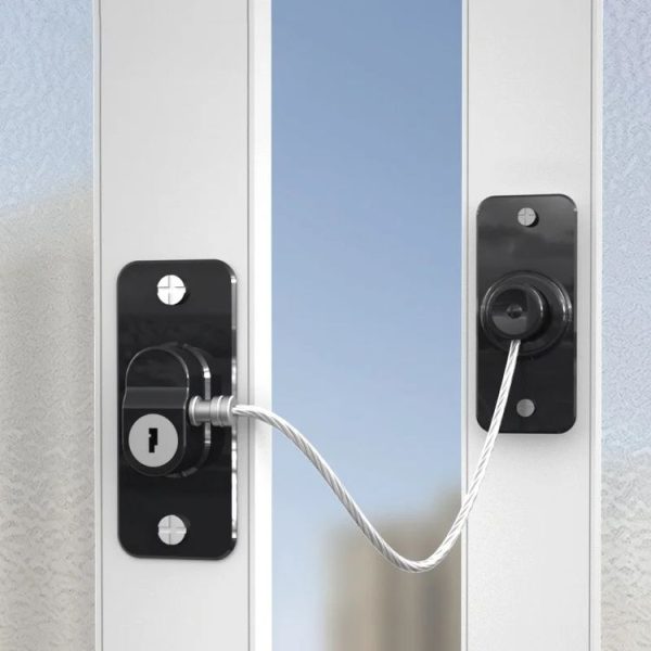 Multifunctional Children Window Safety Lock With Key Refrigerator Cabinet Lock Dual Purpose Limator (White) - Image 2