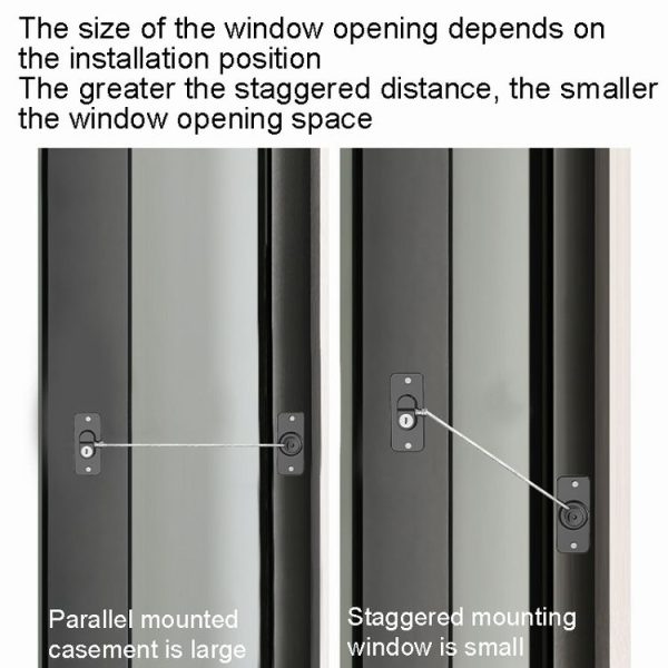 Multifunctional Children Window Safety Lock With Key Refrigerator Cabinet Lock Dual Purpose Limator (White) - Image 7