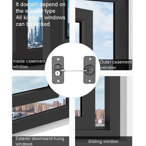 Multifunctional Children Window Safety Lock With Key Refrigerator Cabinet Lock Dual Purpose Limator (White) - Image 9