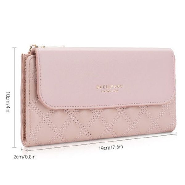 Baellerry N2403 Ladies Long Wallet with Multiple Card Slots Large Capacity Tri-fold Clutch Bag, Color: Black - Image 4