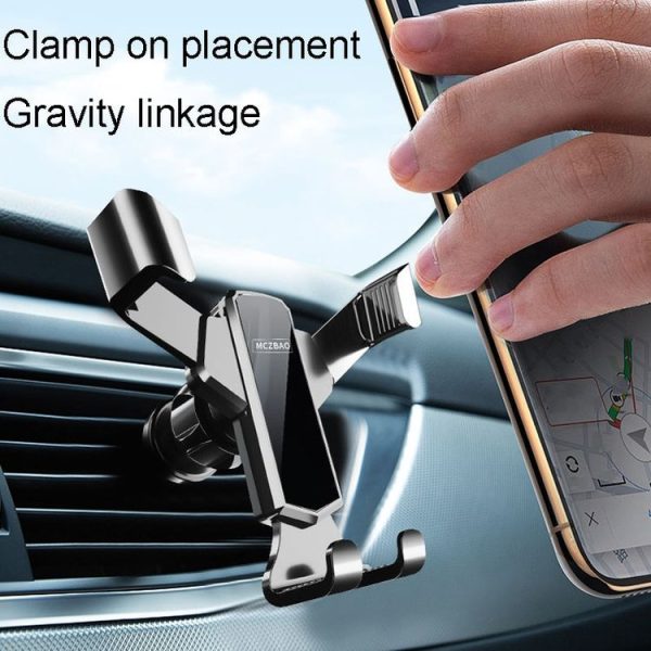 MCZBAO Car Gravity Cell Phone Holder Automotive Multifunctional Mirror Telescopic Navigation Mount, Size: Suction Cup (Silver) - Image 6