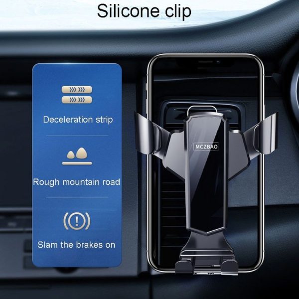 MCZBAO Car Gravity Cell Phone Holder Automotive Multifunctional Mirror Telescopic Navigation Mount, Size: Suction Cup (Silver) - Image 7