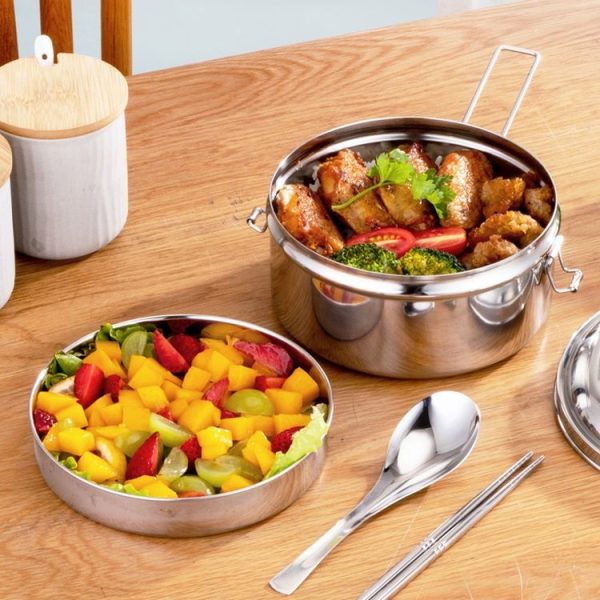 14cm Single Layer 304 Stainless Steel Round Lunch Box - Image 2