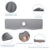 Bathroom Kitchen Silicone Faucet Anti-Splash Drain Mat, Color: White (37x14.7x2cm) - Image 4