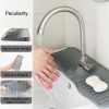 Bathroom Kitchen Silicone Faucet Anti-Splash Drain Mat, Color: White (37x14.7x2cm) - Image 5