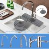 Bathroom Kitchen Silicone Faucet Anti-Splash Drain Mat, Color: White (37x14.7x2cm) - Image 6