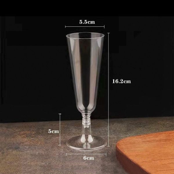 Plastic Transparent Removable Goblet Split Red Wine Cocktail Glass Mousse Cup Dessert Cup (Transparent) - Image 3