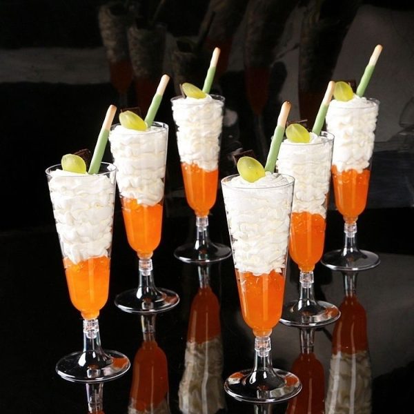 Plastic Transparent Removable Goblet Split Red Wine Cocktail Glass Mousse Cup Dessert Cup (Transparent) - Image 7