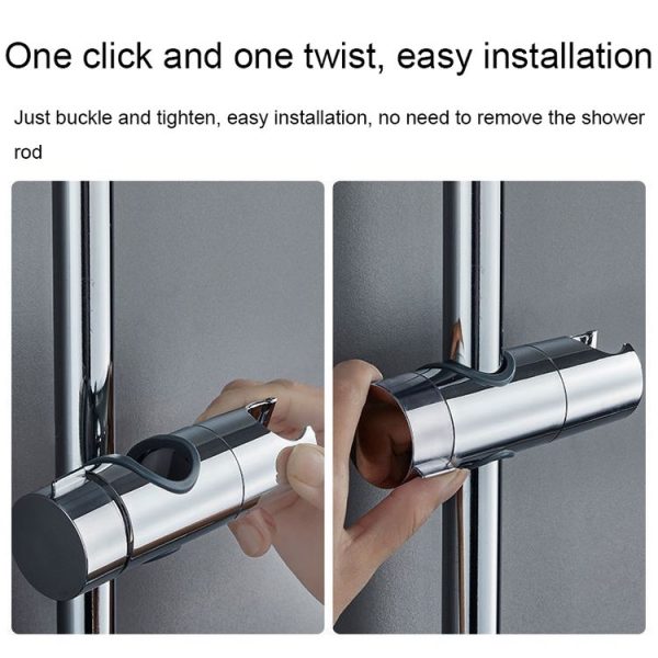 Straight-buckle Adjustable Shower Bracket Shower Rod Lift Base Shower Head Rack (18-25) - Image 4