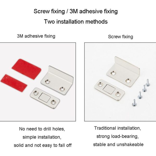 90 Degree No-Punch Invisible Door Suction Thin Section Wardrobe Sliding Door Magnetic Suction (Silver) - Image 10