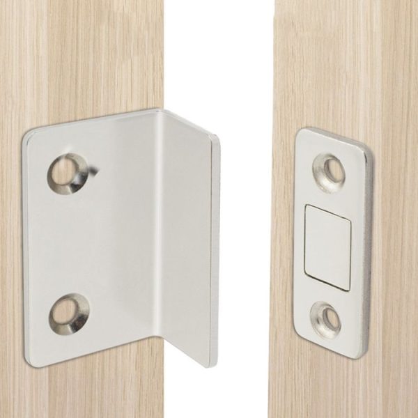 90 Degree No-Punch Invisible Door Suction Thin Section Wardrobe Sliding Door Magnetic Suction (Silver) - Image 2