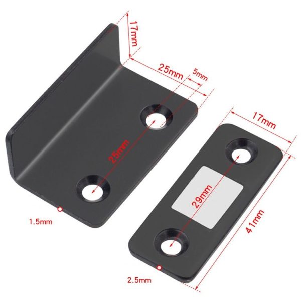 90 Degree No-Punch Invisible Door Suction Thin Section Wardrobe Sliding Door Magnetic Suction (Silver) - Image 3