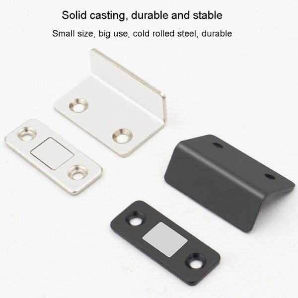 90 Degree No-Punch Invisible Door Suction Thin Section Wardrobe Sliding Door Magnetic Suction (Silver) - Image 4