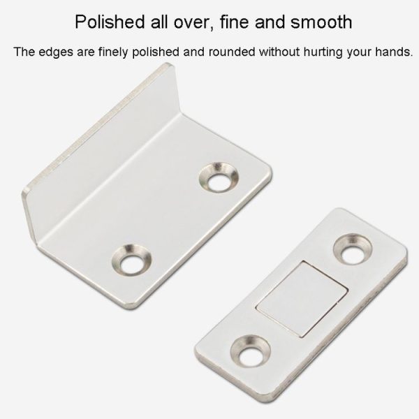 90 Degree No-Punch Invisible Door Suction Thin Section Wardrobe Sliding Door Magnetic Suction (Silver) - Image 5