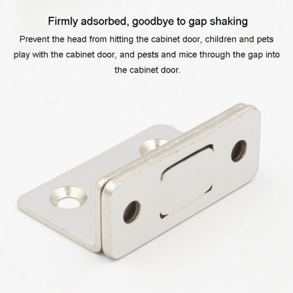 90 Degree No-Punch Invisible Door Suction Thin Section Wardrobe Sliding Door Magnetic Suction (Silver) - Image 6