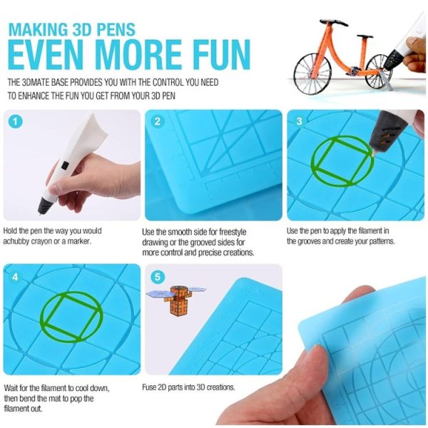 3D Printing Pen Copy Silicone DIY Painting Template Mat, Specification: Blue - Image 6