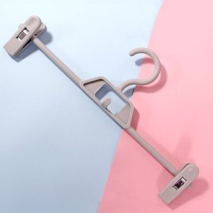 360 Degree Rotatable Non-Slip Multifunctional Clothes Hanger Home Wardrobe Traceless Pants Hanging Clip (Grey)