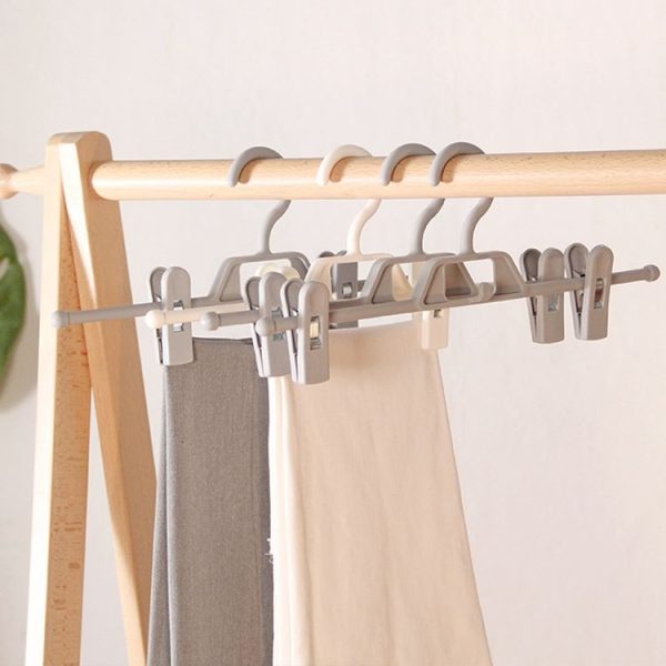 360 Degree Rotatable Non-Slip Multifunctional Clothes Hanger Home Wardrobe Traceless Pants Hanging Clip (Grey) - Image 2